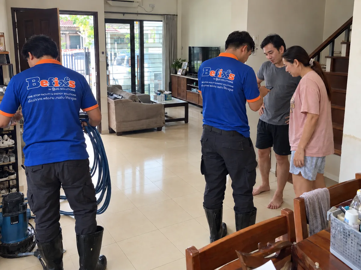 ครอบครัวในบ้านที่สะอาด ปลอดภัย พร้อมอยู่อีกครั้งหลังน้ำท่วม